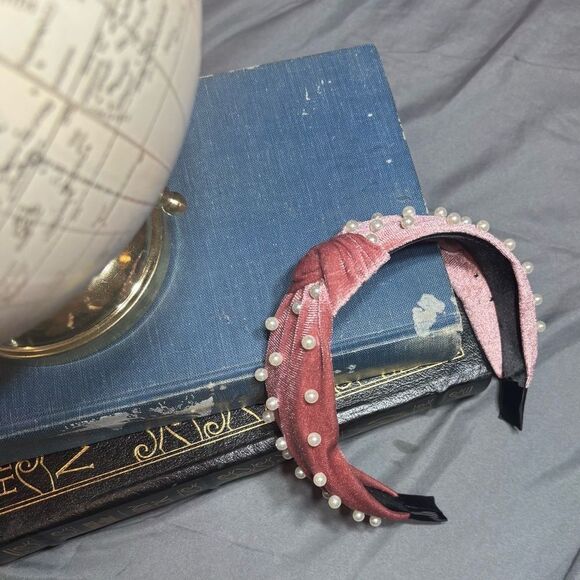 Elegant Pink Pearl-Studded Headband New! Fashion Headband for Women & Girls Wide - Picture 2 of 7